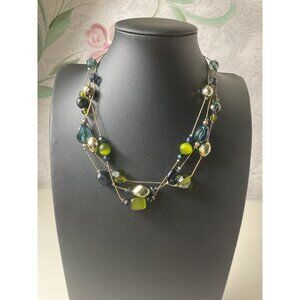 Multicolor Beaded Necklace With Adjustable Chain For Women